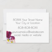 水彩のスミレを白に 招待状 (裏面)