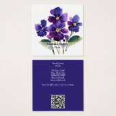 水彩のスミレ名刺 (正面&裏面)