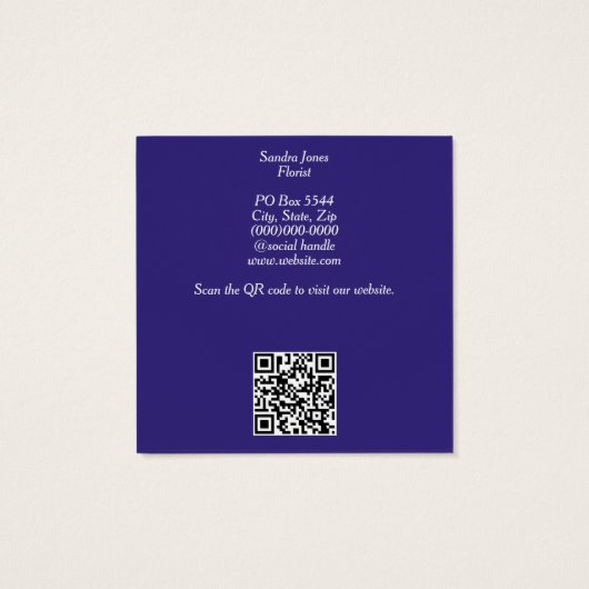 水彩のスミレ名刺 (裏面)