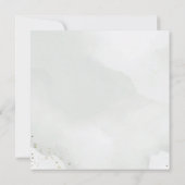 水彩のセージグリーンと葉のハートロマンティック セーブザデート (裏面)