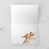 水彩のソングスパローズ ブラウン 鳥 ありがとう サンキューカード (内部)