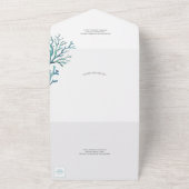 水彩のタツノオトシゴ 50周年記念結婚式 オールインワン招待状 (外側)