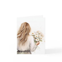 水彩のダリアの女性