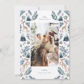 水彩のトナカイの森の写真 シーズンカード (正面)