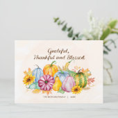 水彩のトマトとひまわり　感謝祭 シーズンカード (スタンド正面)