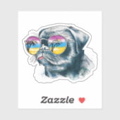 水彩のトロピカルパピー シール (シート)