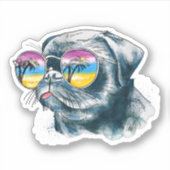 水彩のトロピカルパピー シール (正面)