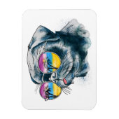 水彩のトロピカルパピー マグネット (縦)