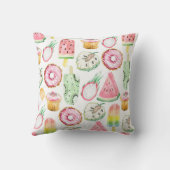 水彩のトロピカルフルーツ、アイスクリームのパターン。 クッション (裏面)