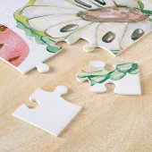 水彩のトロピカルフルーツ、アイスクリームのパターン。 ジグソーパズル (側面)