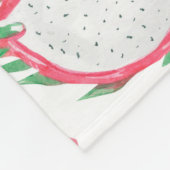 水彩のトロピカルフルーツ、アイスクリームのパターン。 フリースブランケット (角)