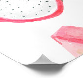 水彩のトロピカルフルーツ、アイスクリームのパターン。 ポスター (角)