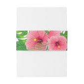 水彩のトロピカル結婚な葉パーソナライズされた 招待状ベリーバンド (裏面例)