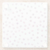 水彩のドット柄、ピンクの幾何学的な背景。 ガラスコースター (裏面)