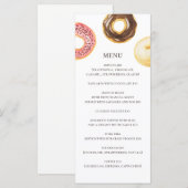 水彩のドーナツ。シンプルなパン屋のカフェデザート メニュー (正面/裏面)