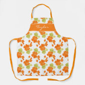 水彩のナスタウムパターン エプロン (正面)