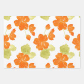 水彩のナスタウムパターン ラッピングペーパーシート (正面3)