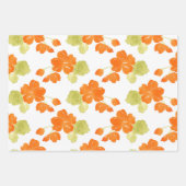 水彩のナスタウムパターン ラッピングペーパーシート (正面)