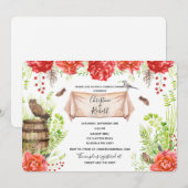 水彩のナチュラル ボヘミアンスタイルのカップルシャワーの招待状 招待状 (正面/裏面)