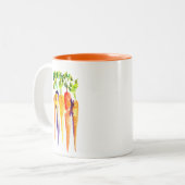 水彩のニンジンかわいい野菜 ツートーンマグカップ (正面左)