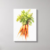 水彩のニンジン野菜アートfor Kitchen キャンバスプリント (正面)