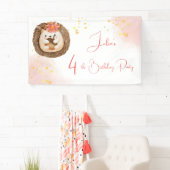 水彩のハリネズミの子供の誕生日 横断幕 (インサイチュ)