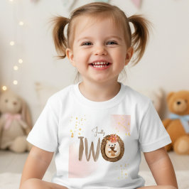 水彩のハリネズミ 2歳の誕生日 トドラーTシャツ