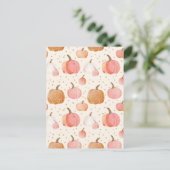 水彩のハロウィン パターン ポストカード (スタンド正面)