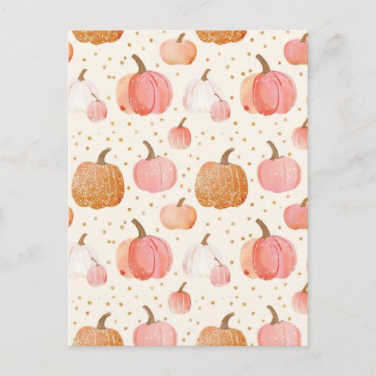 水彩のハロウィン パターン ポストカード (正面)