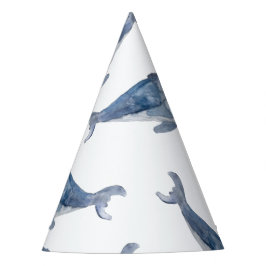 水彩のハンプバッククジラ パーティーハット