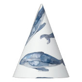 水彩のハンプバッククジラ パーティーハット (左)