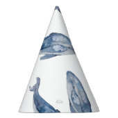 水彩のハンプバッククジラ パーティーハット (右)