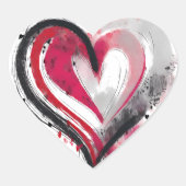 水彩のハート ハートシール (正面)