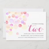 水彩のバブル｜2歳の誕生日おめでとうございますの招待状 招待状 (正面)