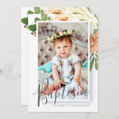 水彩のバプテスマフローラカスタム写真 セーブザデート (正面/裏面)