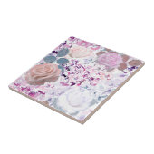 水彩のバラとアジサイ。 タイル (側面)