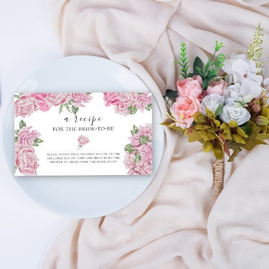 水彩のバラ - 結婚を控えた花嫁のためのレシピ エンクロージャーカード