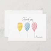 水彩のバルーンサンキューカード サンキューカード (正面/裏面)