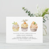 水彩のバーリーとシトラスカップケーキのティーパーティー 招待状 (スタンド正面)