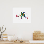 水彩のパデルプレーヤー ポスター (キッチン)