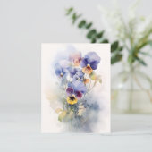 水彩のパンジー シーズンカード (スタンド正面)