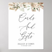 水彩のパンパフローラカードとギフトサイン ポスター (正面)