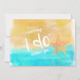 水彩のヒトデが私の花嫁になる 招待状