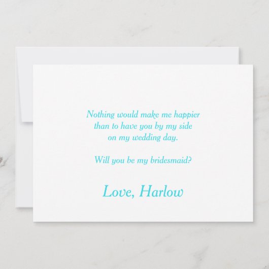 水彩のヒトデが私の花嫁になる 招待状 (裏面)