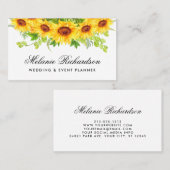 水彩のヒマワリフローラ 名刺 (正面/裏面)