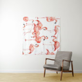 水彩のフラインゴ シームレスパターン。手描き タペストリー (インサイチュ(横))