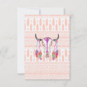 水彩のブルスカルの羽とアステカ矢 招待状 (裏面)