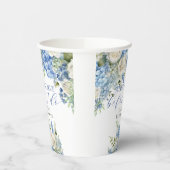 水彩のブルーの花のウェディングシャワー 紙コップ (左)