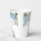 水彩のブルーの花のウェディングシャワー 紙コップ (右)