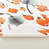 水彩のベリーと葉イラストレーション シェルパブランケット (3/4)